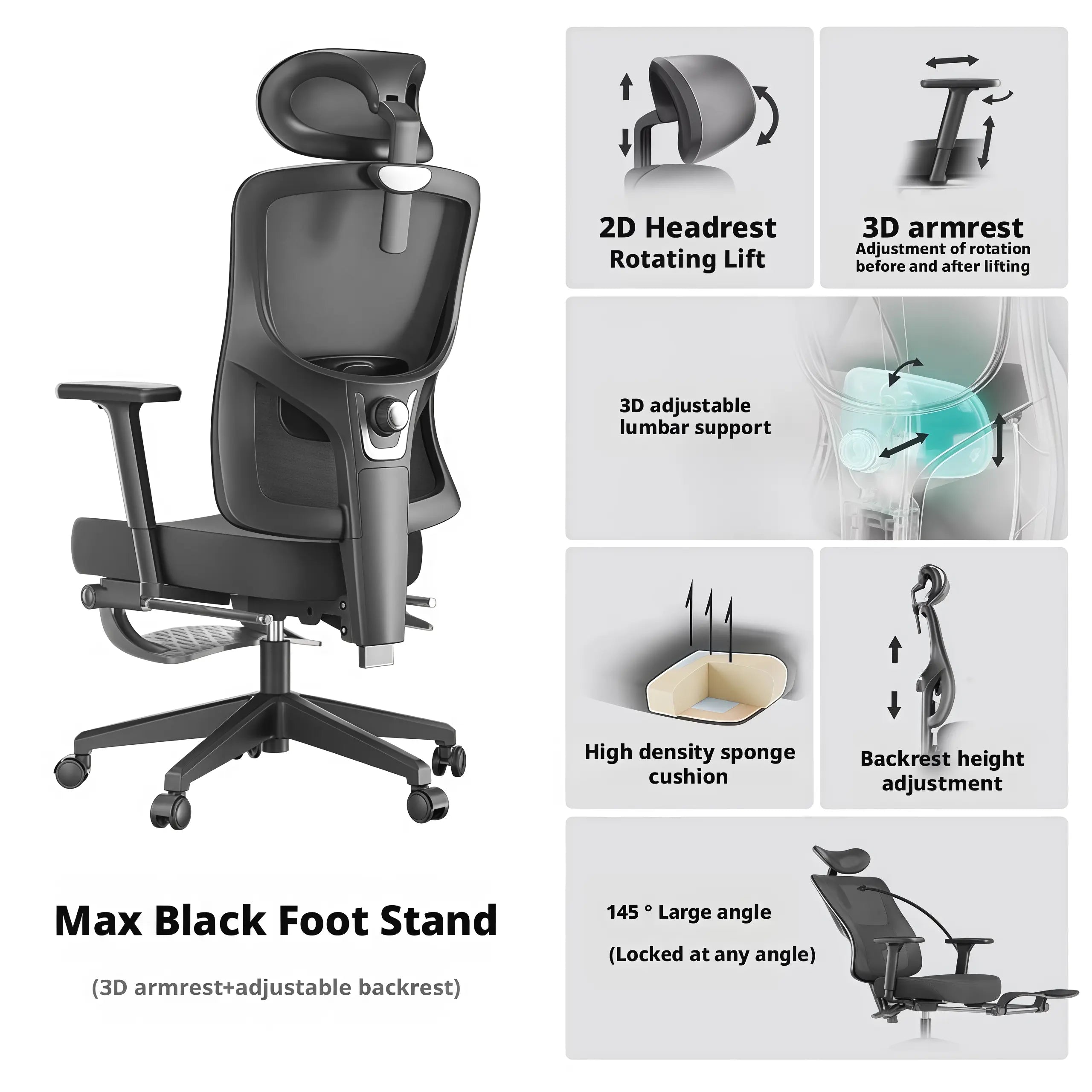 Ergonomic office chair with soft breathable fabric cushion for daily use