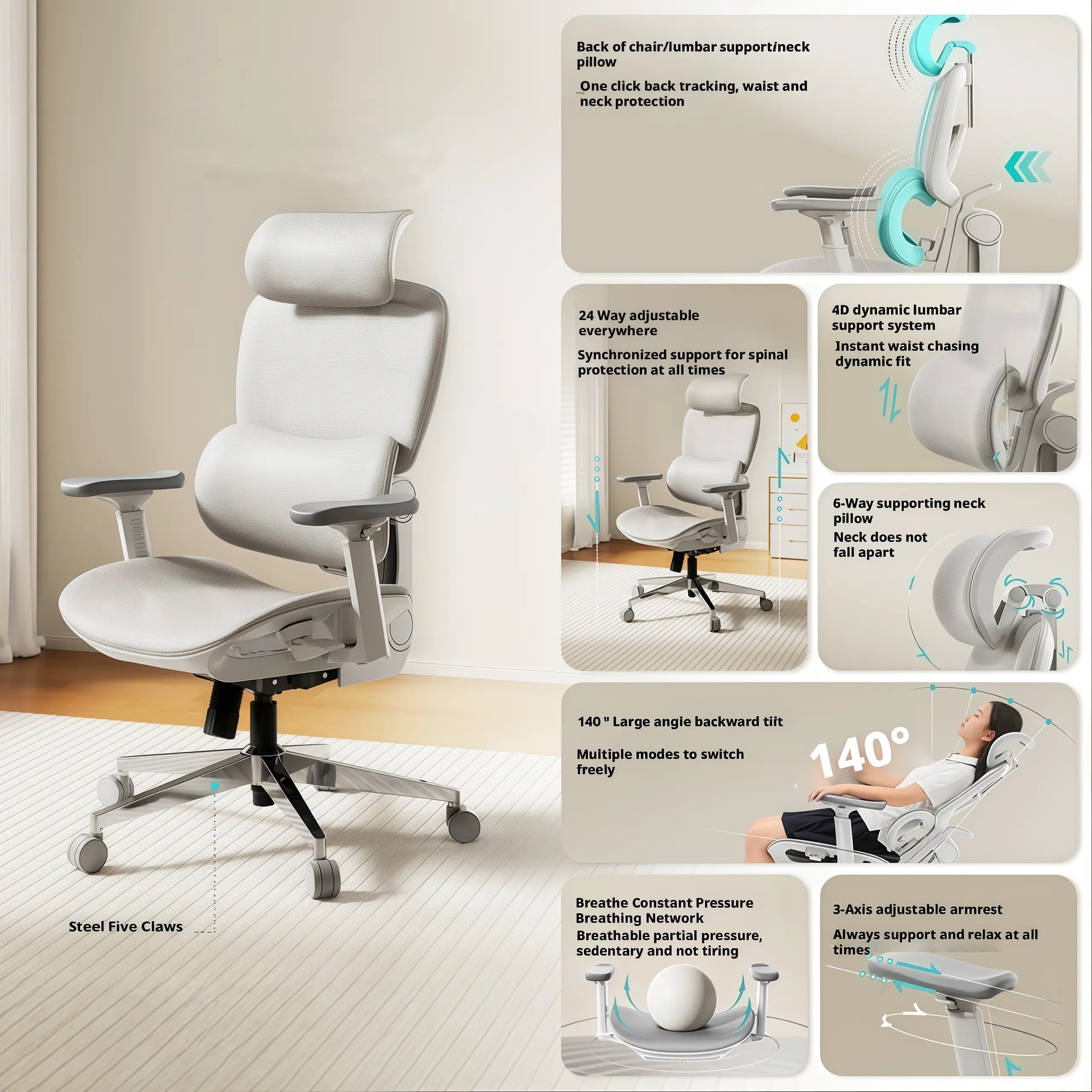 Ergonomic office chair featuring sliding seat adjustment