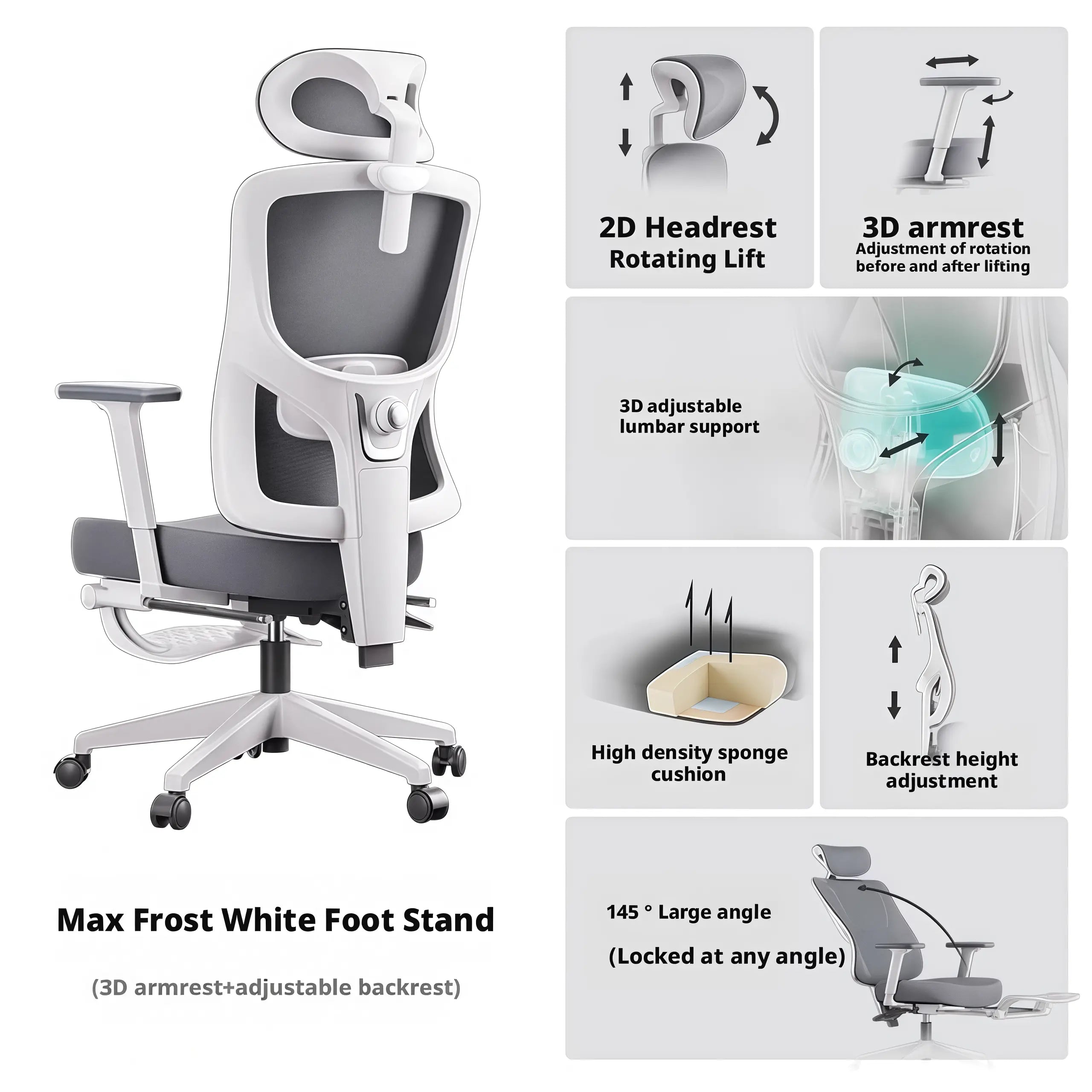 Ergonomic office chair with high-density foam seat cushion for comfort