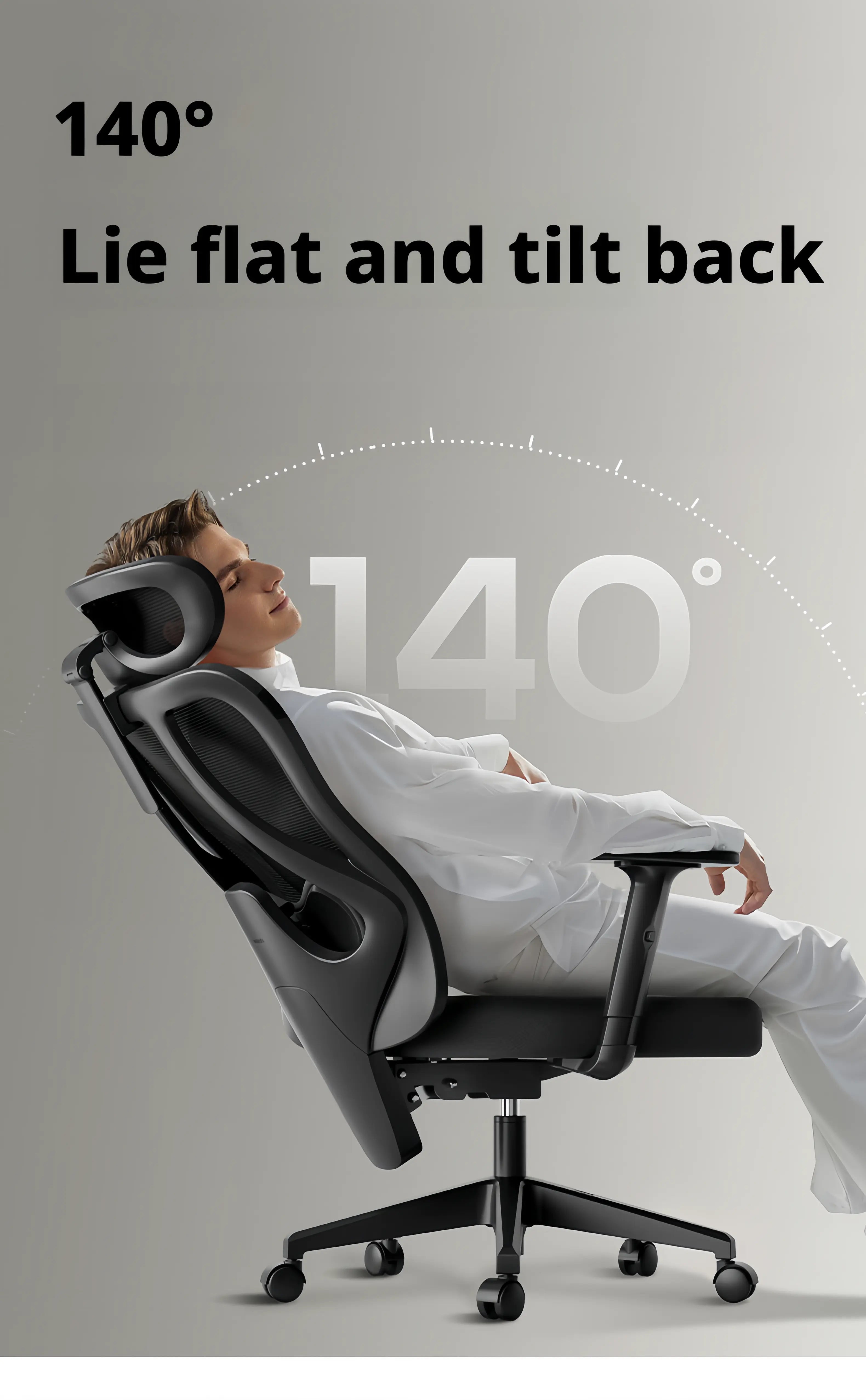 Height adjustable backrest feature on a professional ergonomic office chair.
