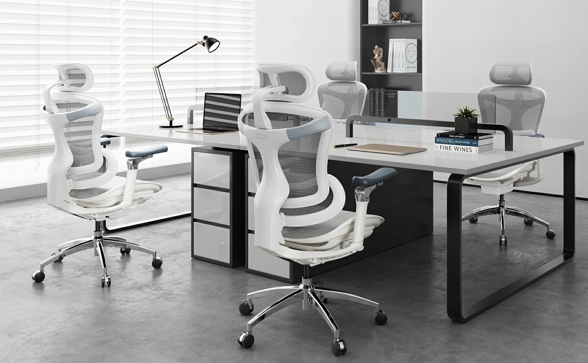 Reclining ergonomic office chair with integrated leg rest for napping and breaks.