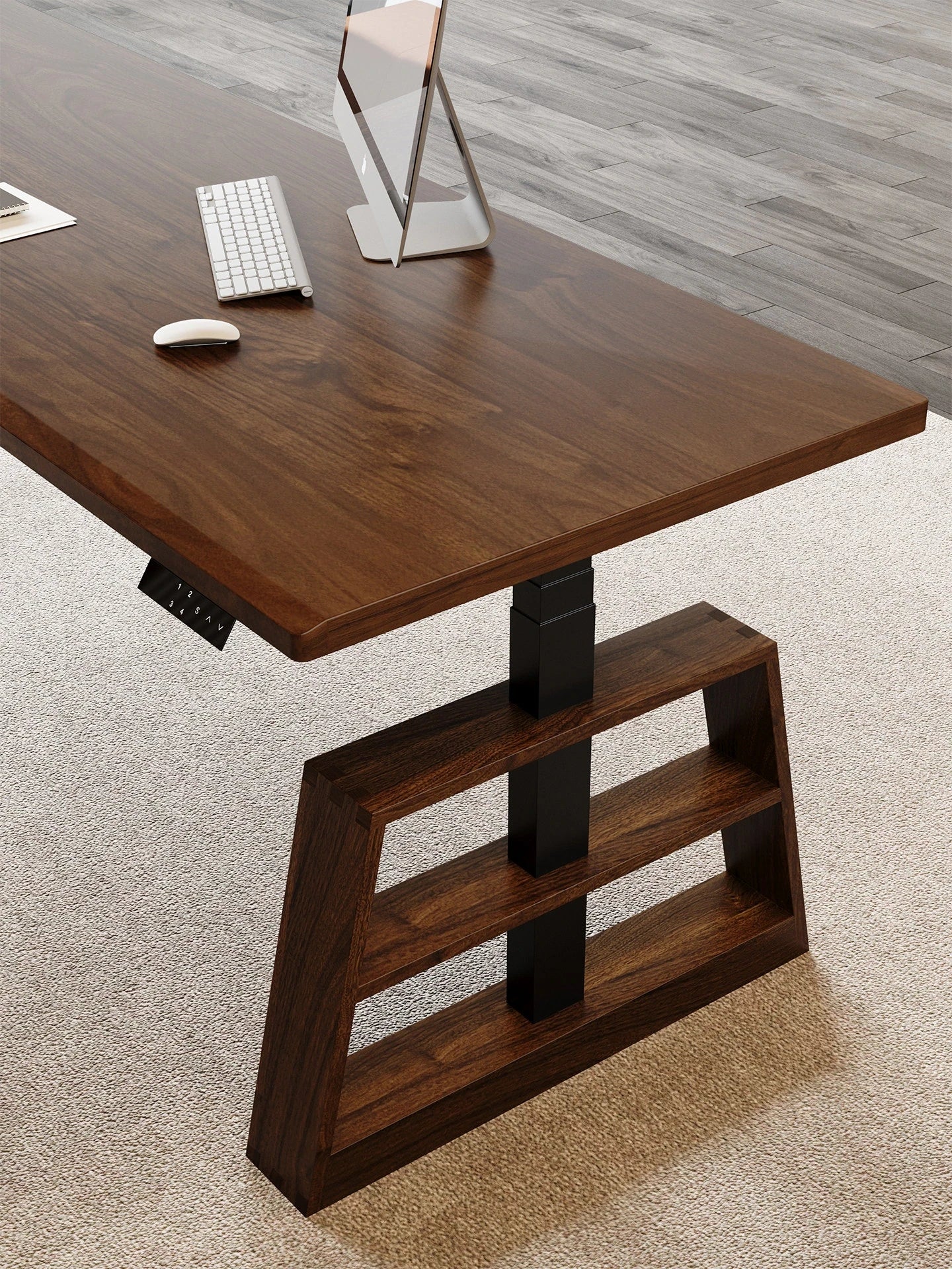 Executive solid wood electric standing desk