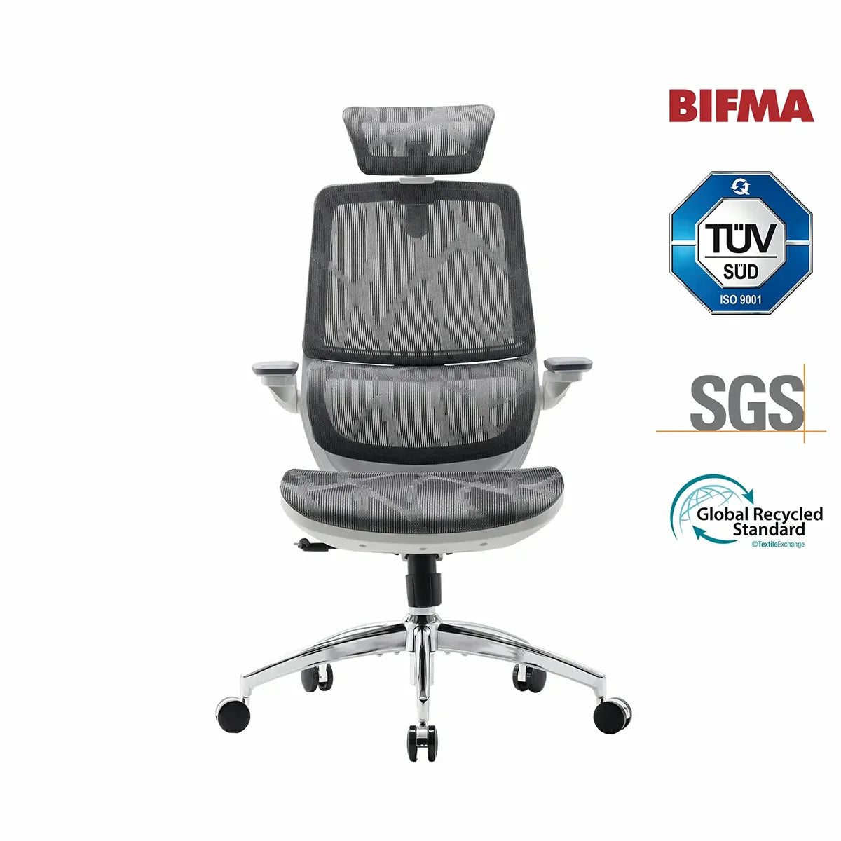 Ergonomic Office Chair - Space Saving Mesh Desk Chair with Flip-up Arms & Lumbar Support for Back Pain Relief, Comfortable Computer Chair for Long Hours