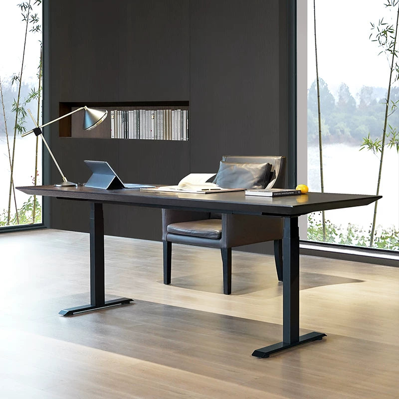 Italian dual-motor electric standing desk in a modern home office