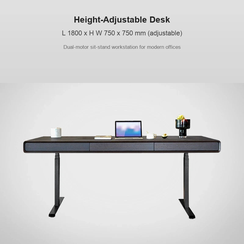 Italian electric standing desk standard desktop, 1800 x 750 x 750 mm