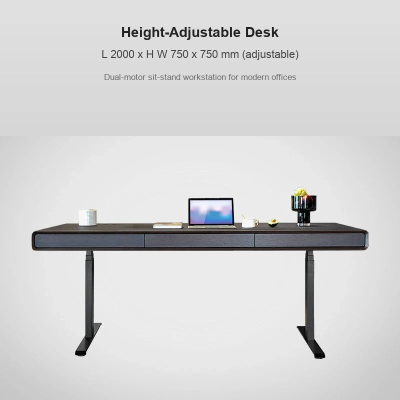 Italian electric standing desk standard desktop, 2000 x 750 x 750 mm