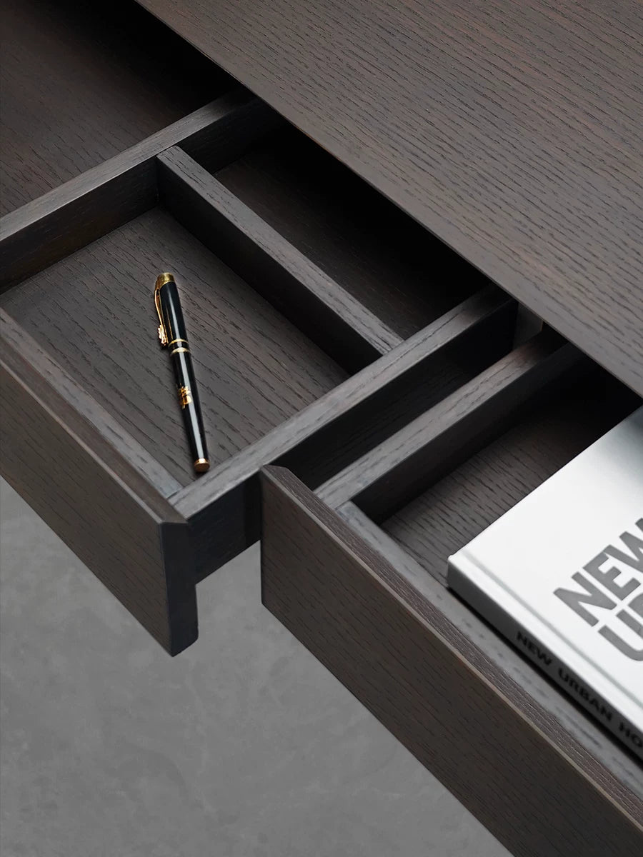 standing desk with integrated drawer storage for organized home office workspace