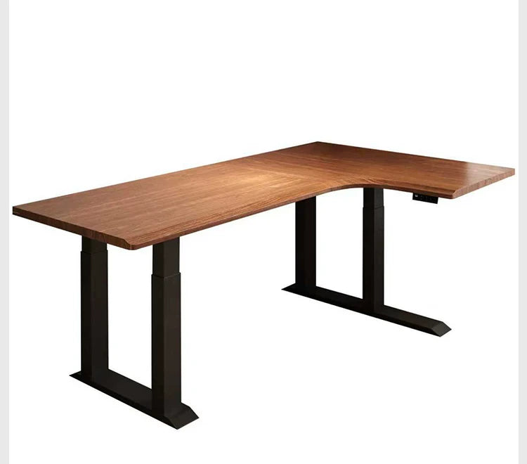 L-shaped electric standing desk configuration 11 with height adjustable frame