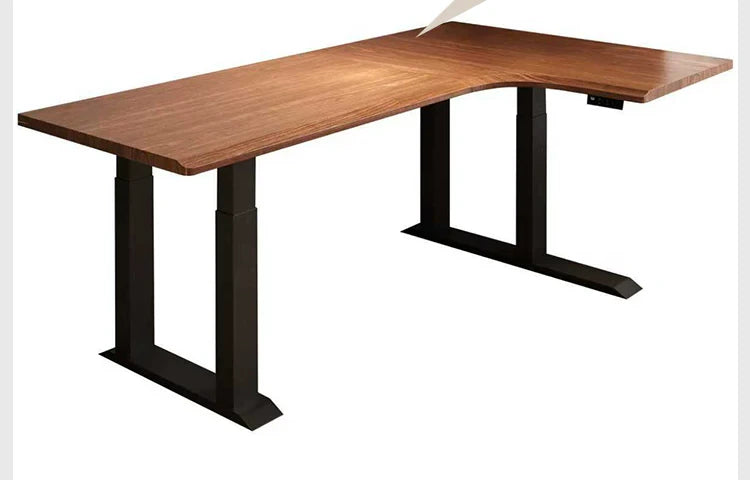 L-shaped electric standing desk configuration 13 with height adjustable frame