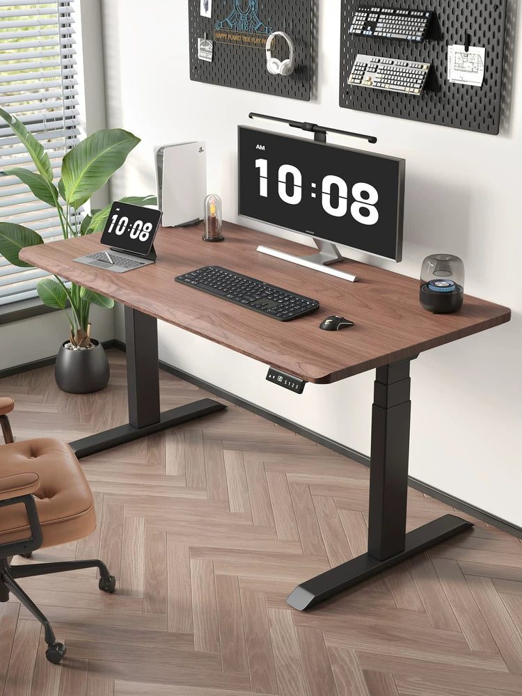 Mid-Century Solid Wood Dual-Motor Electric Standing Desk product view