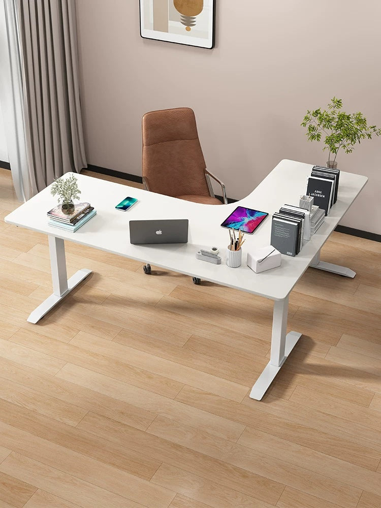 Three-Motor L-Shaped Electric Standing Desk with Left or Right Return product view
