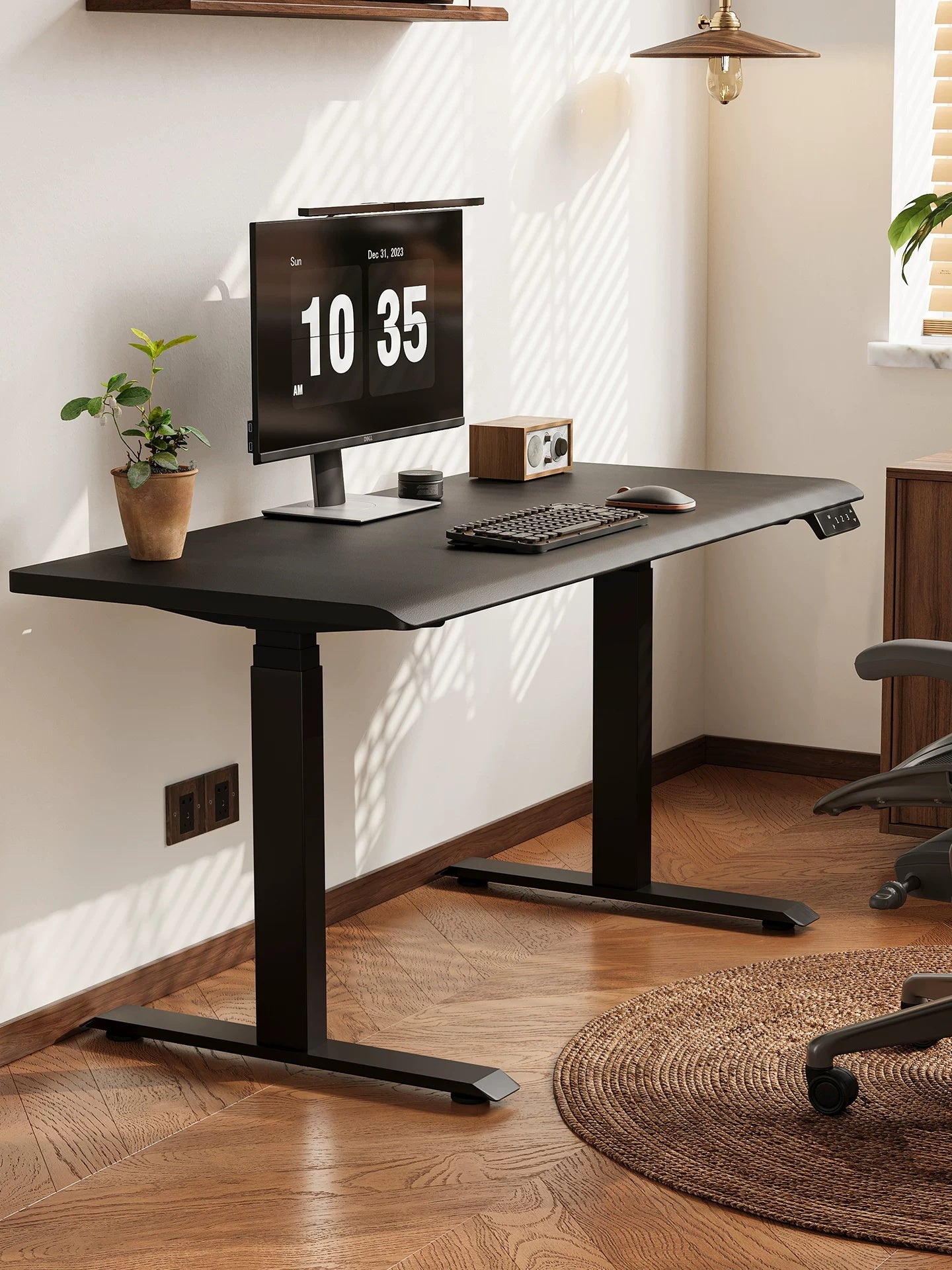 Low-Emission Dual-Motor Electric Standing Desk with Chrome Frame Options product view