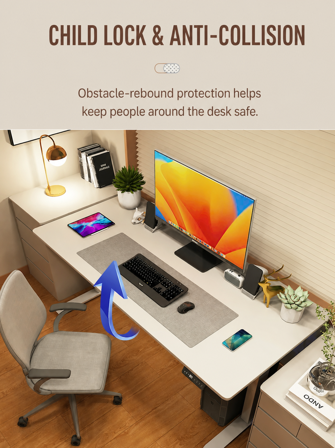 Modern Electric Standing Desk in Nine Sizes and Five Finishes product view