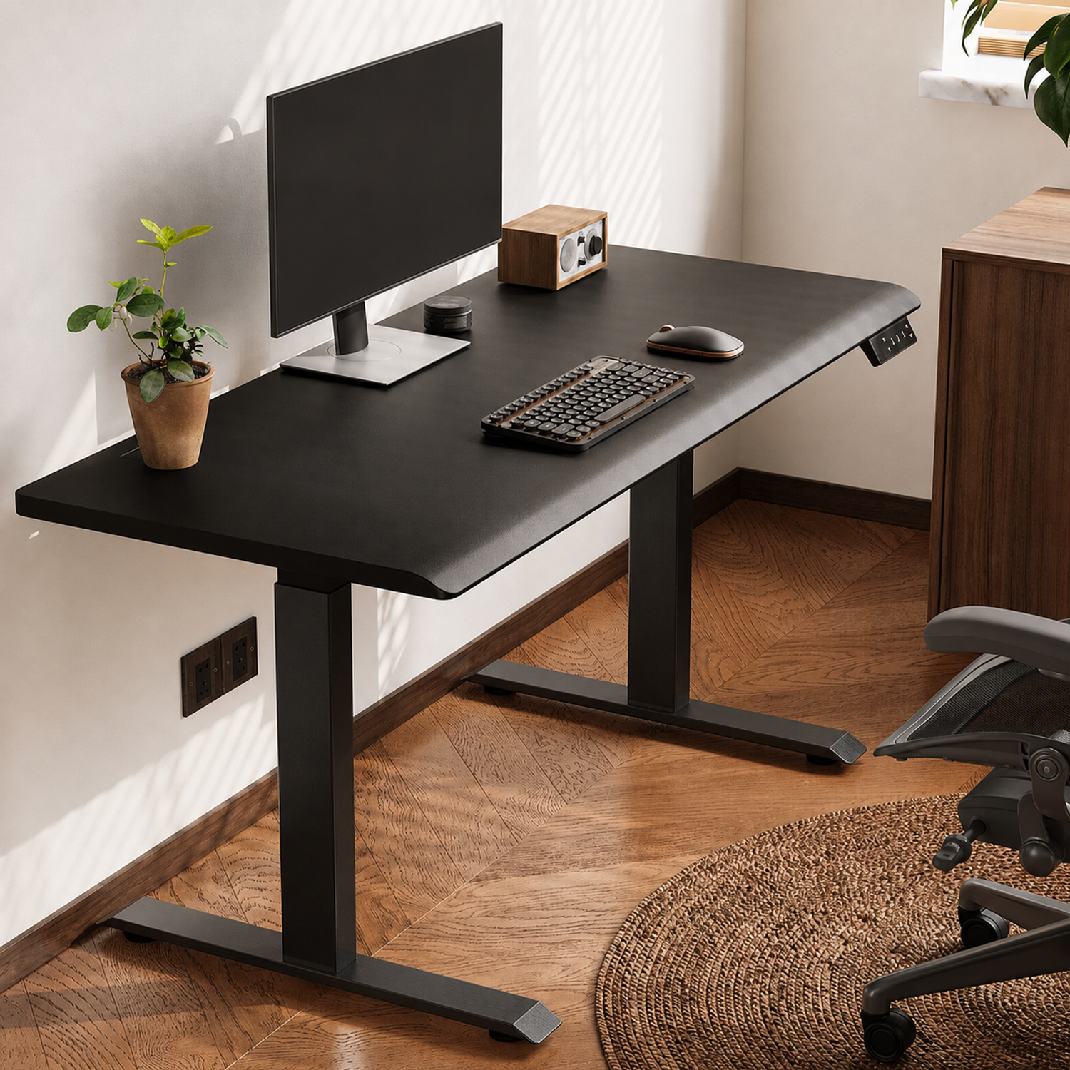 ENF-Grade Dual-Motor Electric Standing Desk with black frame