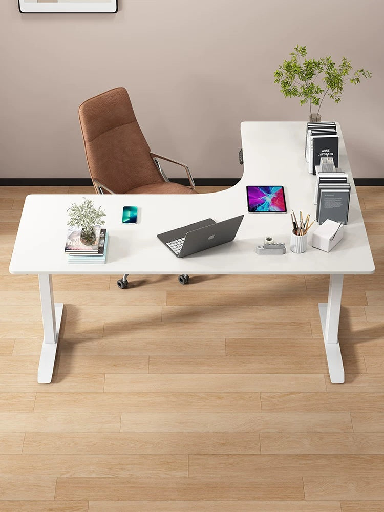 Three-Motor L-Shaped Electric Standing Desk with Left or Right Return product view