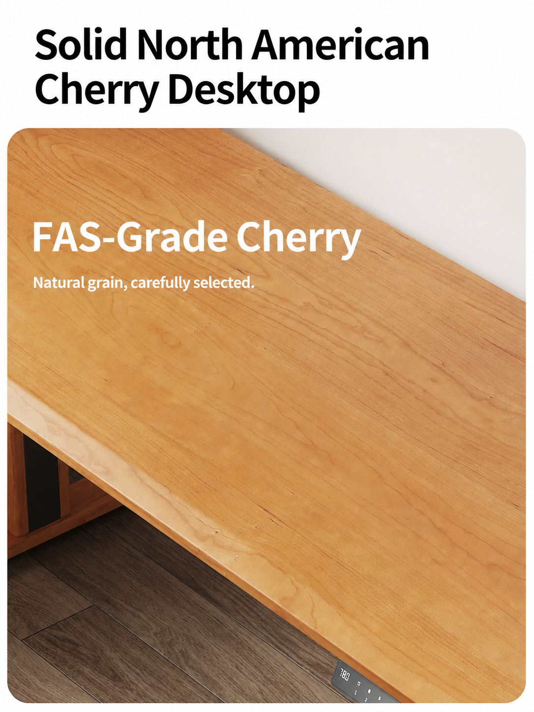 FAS-grade North American cherry solid wood desktop grain