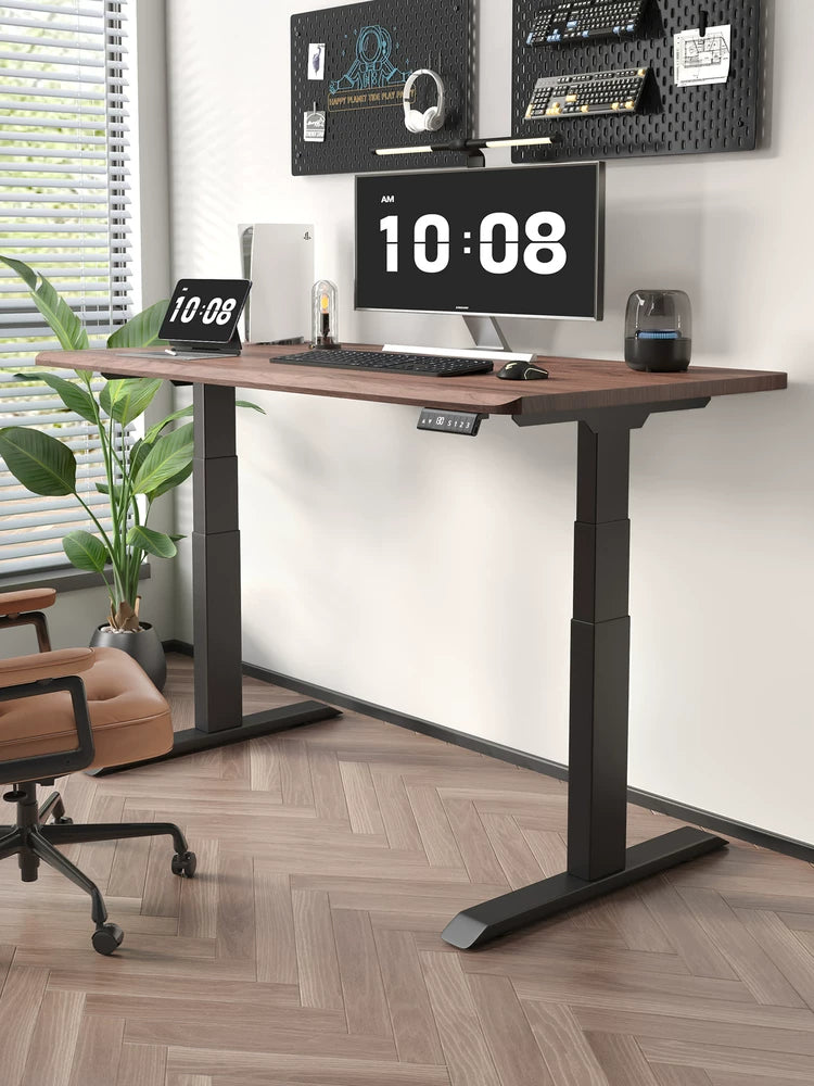 Mid-Century Solid Wood Dual-Motor Electric Standing Desk product view