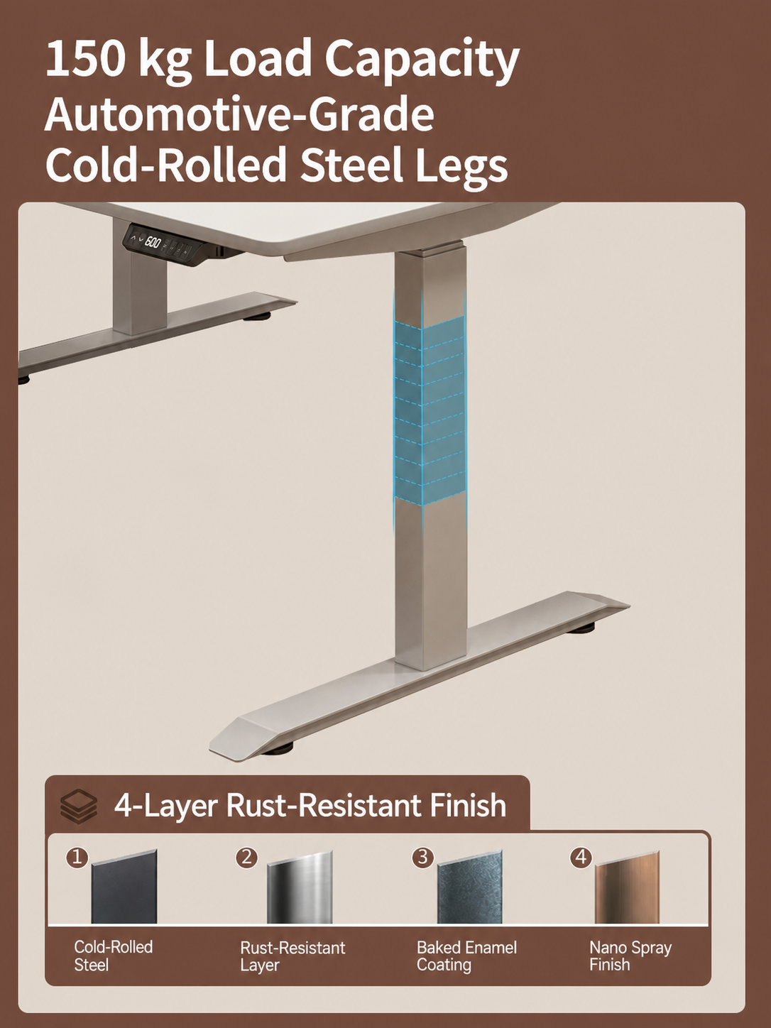 Electric L-Shaped Standing Desk with Left or Right Return product view