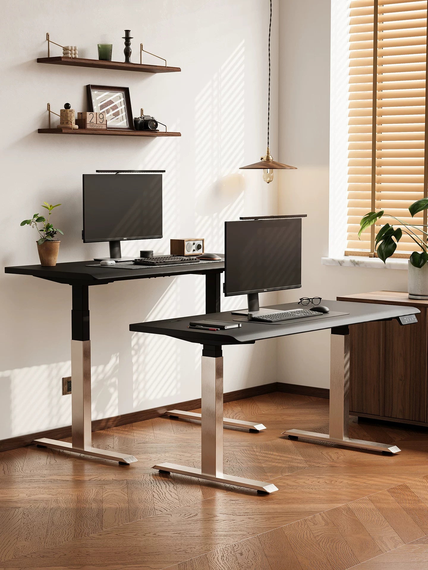 Low-Emission Dual-Motor Electric Standing Desk with Chrome Frame Options product view