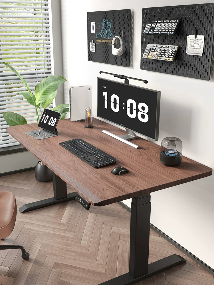 Mid-Century Solid Wood Dual-Motor Electric Standing Desk product view