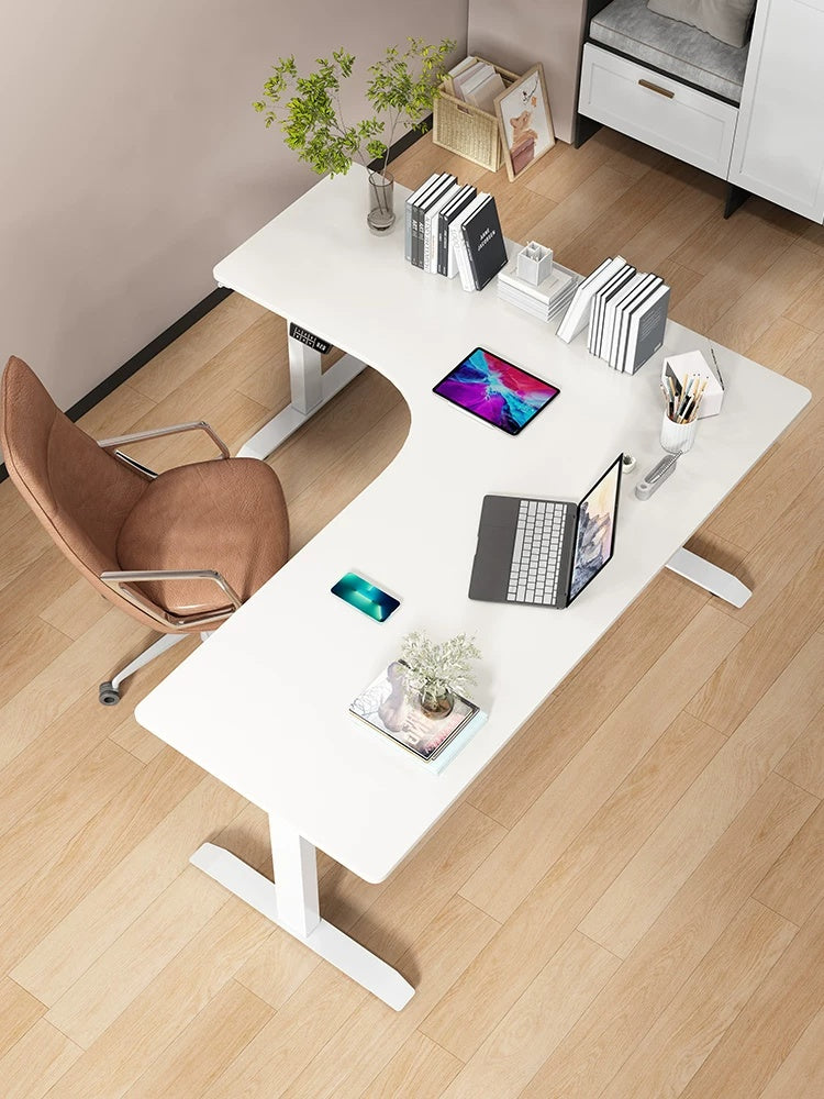 Three-Motor L-Shaped Electric Standing Desk with Left or Right Return product view