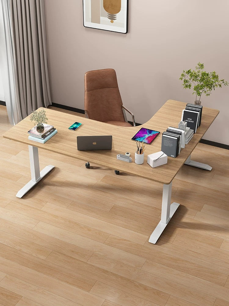 Three-Motor L-Shaped Electric Standing Desk with Left or Right Return product view