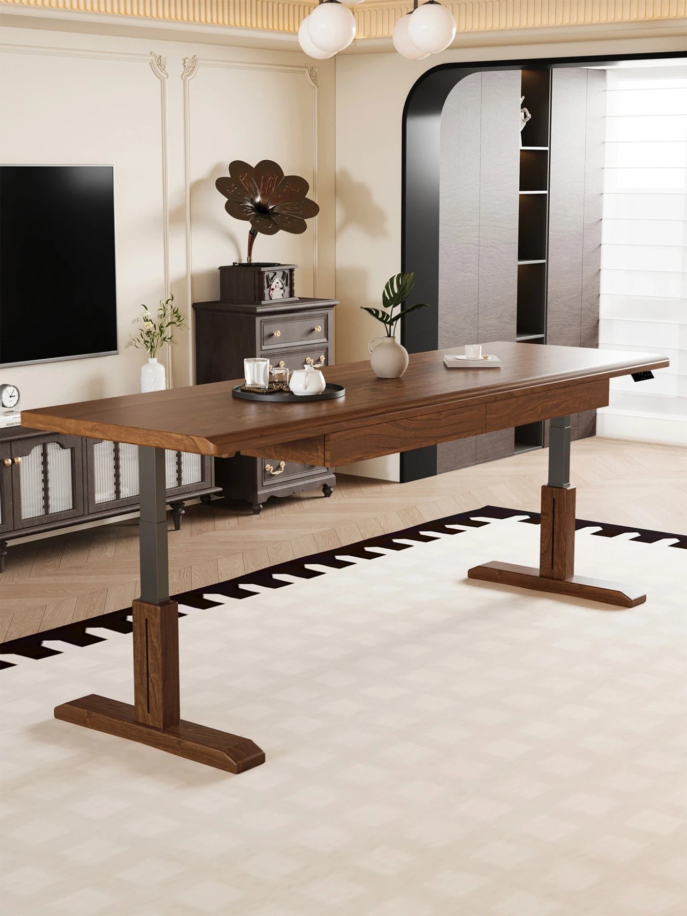 MCT10 electric standing desk raised for ergonomic work