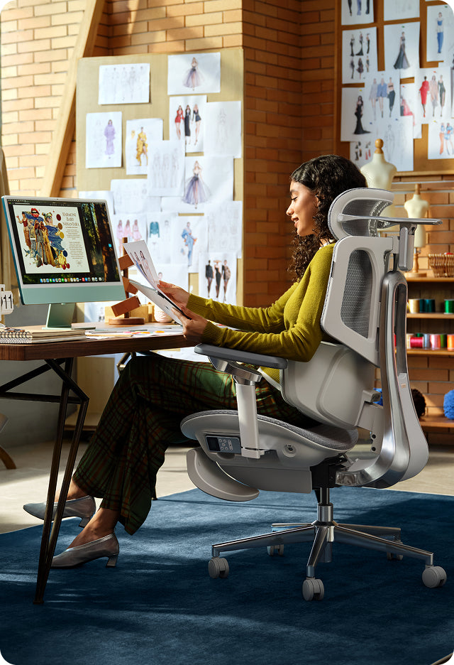 Luxury executive ergonomic office chair with bionic massage and premium leather finish.