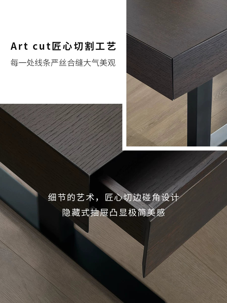 Dual motor standing desk desktop detail for ergonomic workspace