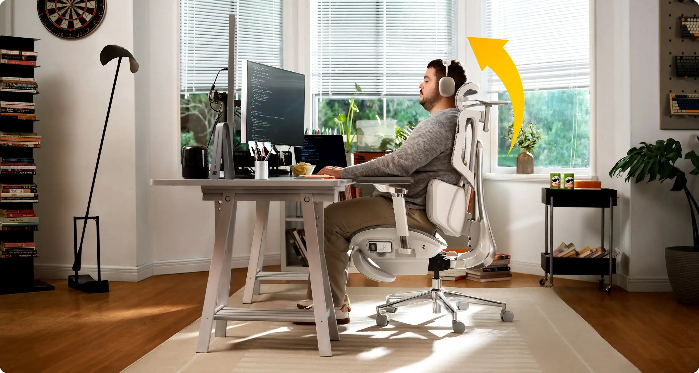 Ergonomic office chair with 1.8-inch vertical adjustability tailored for smaller builds.