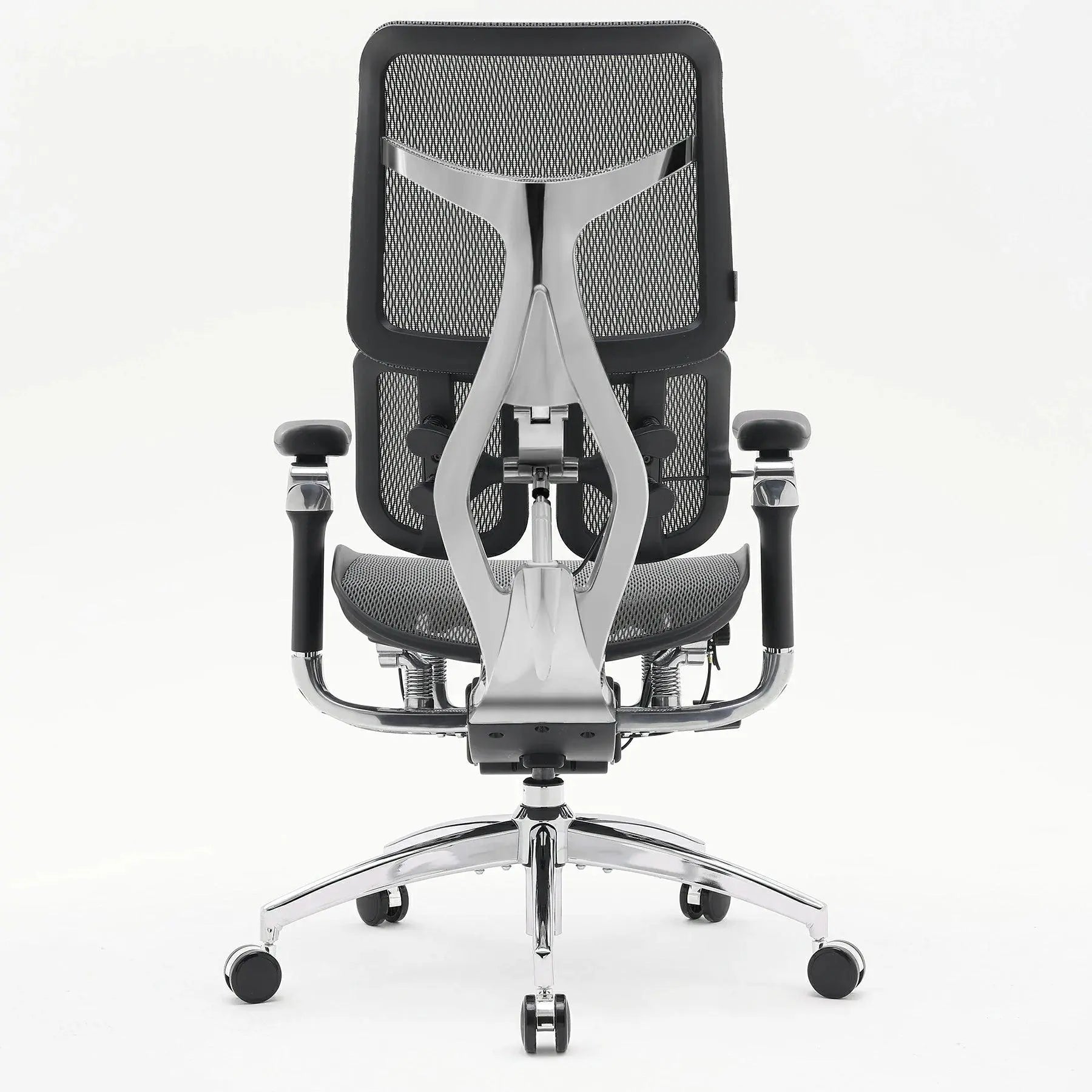 Luxury black mesh executive office chair focused on spine health and premium comfort for modern corporate and home offices.