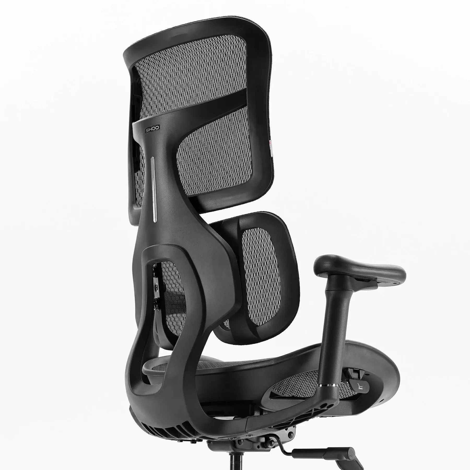 Ergonomic Office Chair - Dual Dynamic Lumbar Support Mesh Desk Chair with 4D Adjustable Armrests, Comfortable High Back Computer Chair for Back Pain Relief