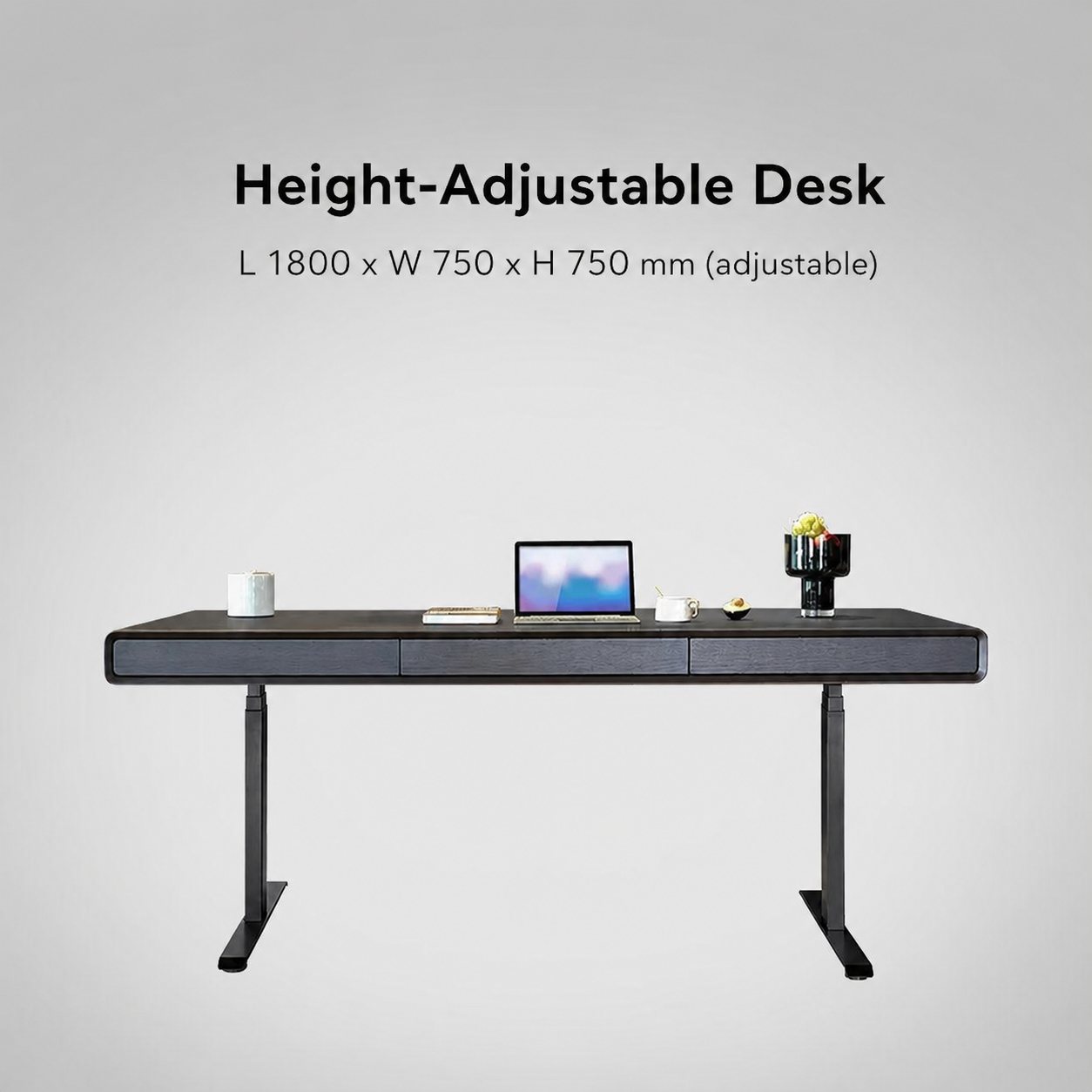 Modern Italian electric standing desk 1800 x 750 mm adjustable height specification