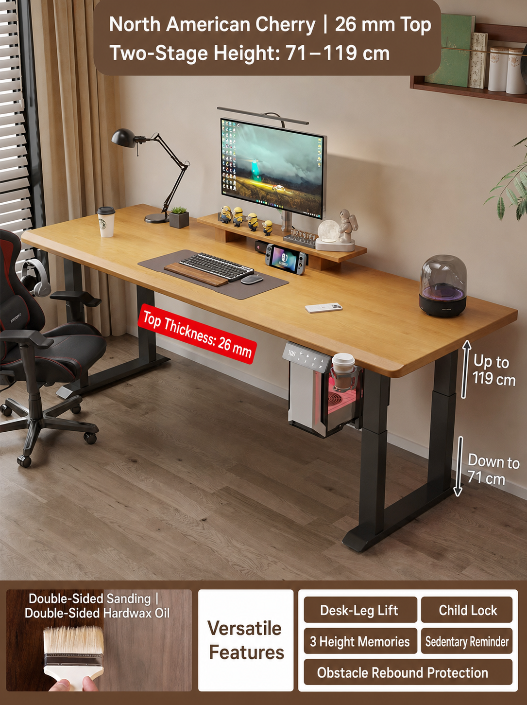 North American cherry 26 mm desktop option