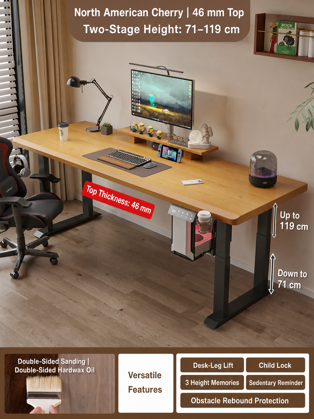 North American cherry 46 mm desktop option