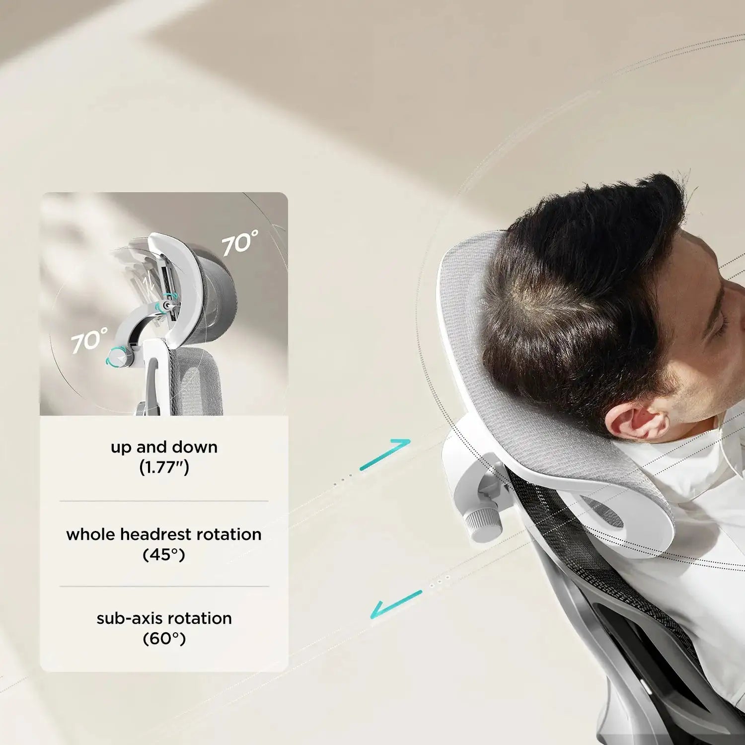 Ergonomic Office Chair with Adjustable Lumbar Support & Headrest - High Back Mesh Desk Chair for Home Office & Gaming