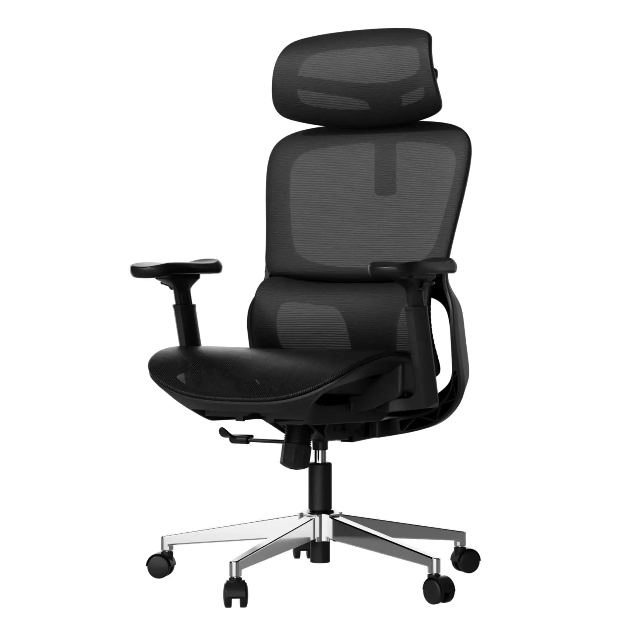 Professioneller schwarzer ergonomischer Netz-Bürostuhl für das Home Office, hochlehnig, atmungsaktiver Bürostuhl mit dynamischer Lendenwirbelstütze für ganztägigen Komfort, geeignet für Home Office und Gaming.