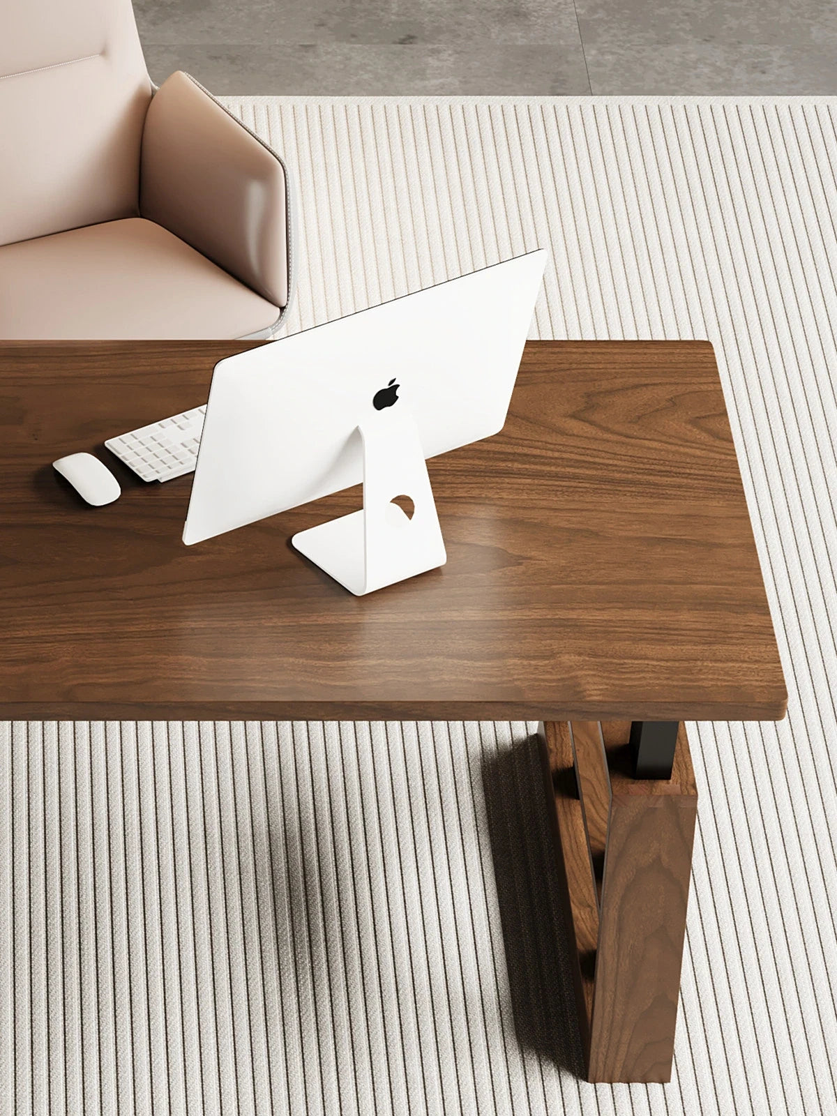 Solid wood four-motor electric standing desk top view