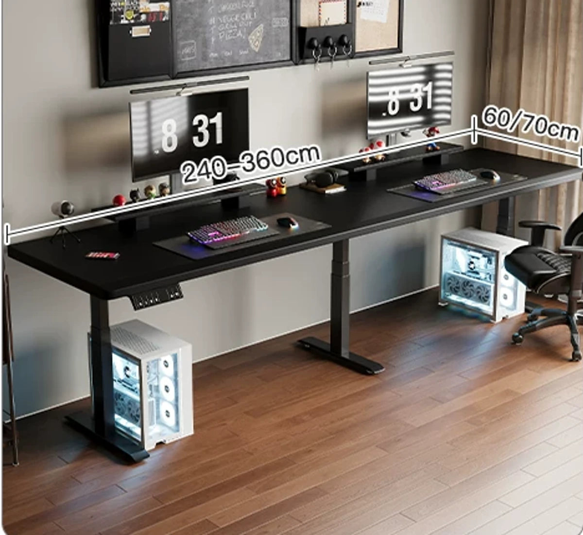 Standard three-stage three-motor standing desk in starry black