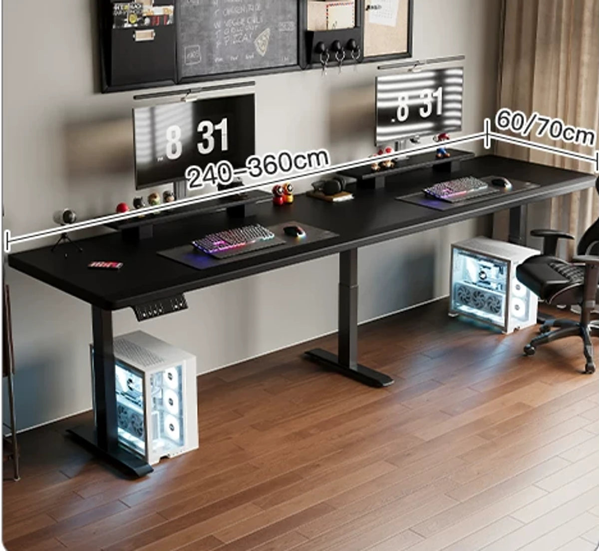 Standard two-stage three-motor standing desk in starry black