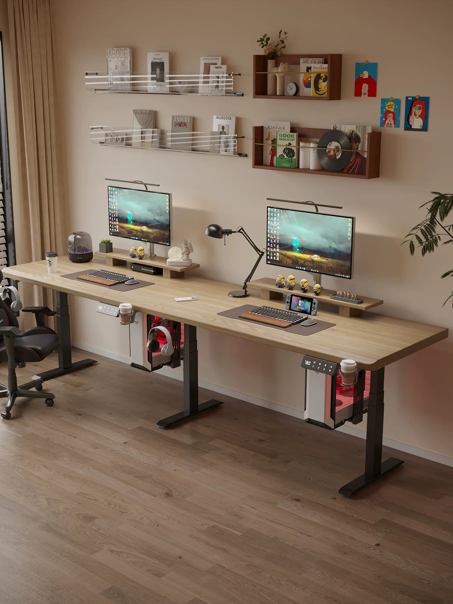 Solid wood electric standing desk product view 4