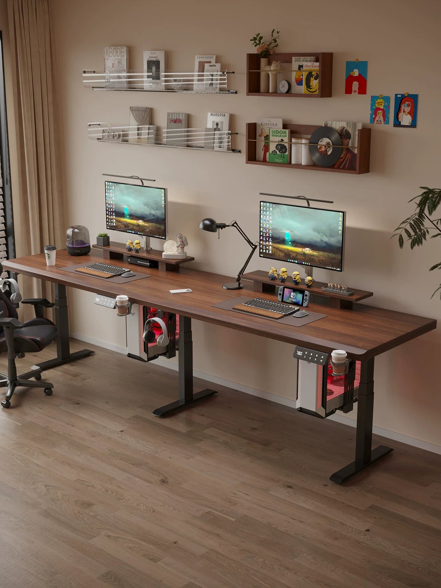 Solid wood electric standing desk product view 5